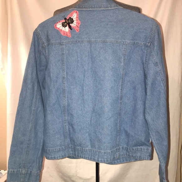 White Stag Women’s Denim Butterfly Patchwork Jacket - Size Small 4/6 - Picture 4 of 8